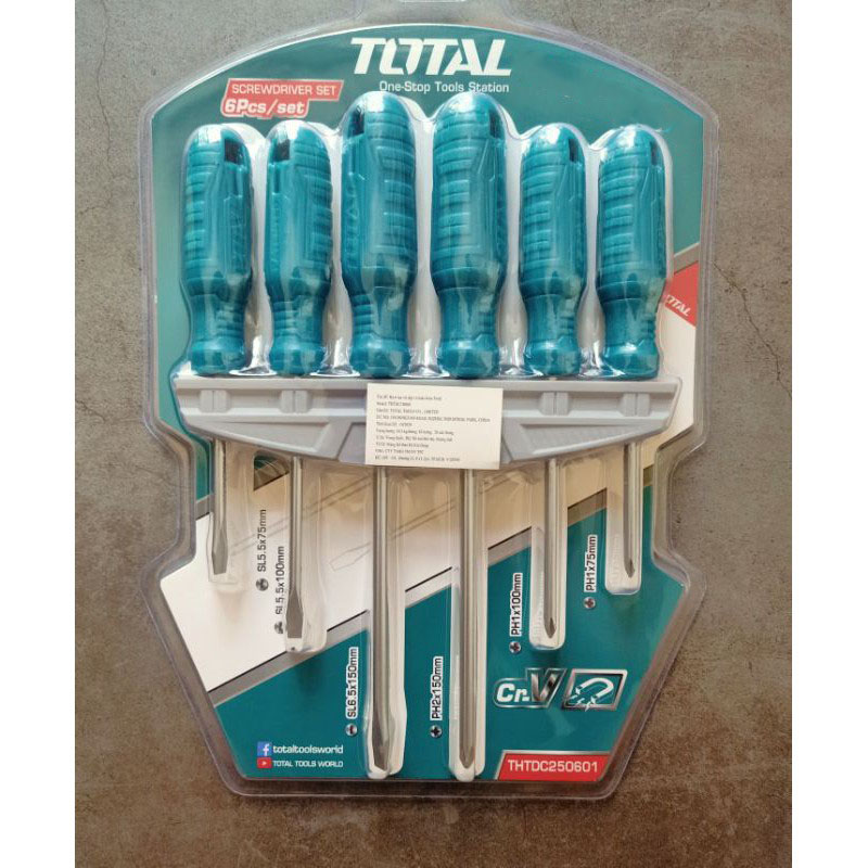 Bộ 6 tua vít bake và dẹp TOTAL THTDC250601